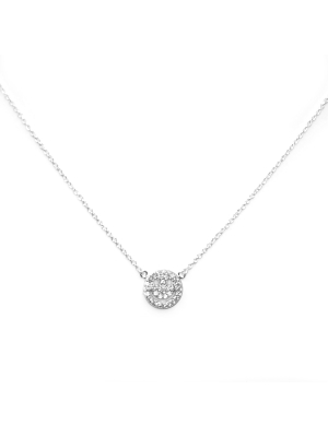 Sterling Pave Smiley Face Necklace