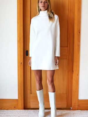 Edie Turtleneck Dress - Ivory Ponte