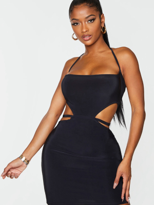 Shape Black Slinky Bandeau Cut Out Bodycon Dress