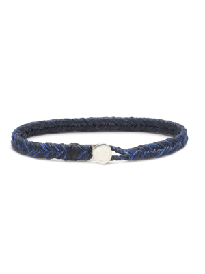 Classic Fishtail Button In Denim And Royal Blue Fleck