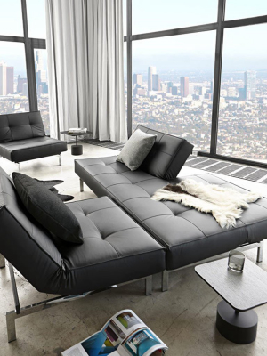 Stockholm Sofa Steel Black Leather