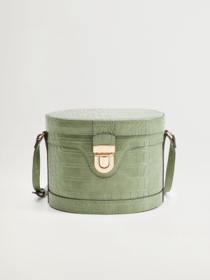 Croc-effect Chest Bag