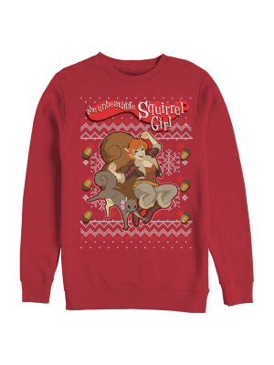 Men's Marvel Ugly Christmas Squirrel Girl Sweatshirt