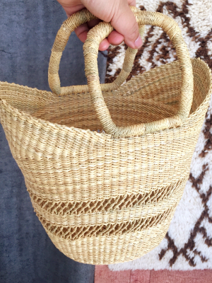 African Woven Shopper Basket