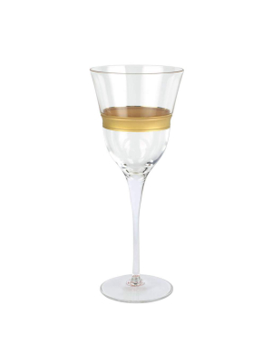 Vietri Raffaello B&ed Wine Glass - Gold & Clear