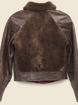 Amport Shearling Leather Jacket - Brown