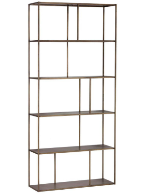 Eiffel Large Bookcase, Antique Brass