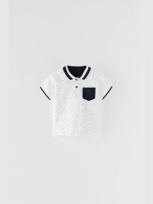 Contrasting Pocket Polo Shirt