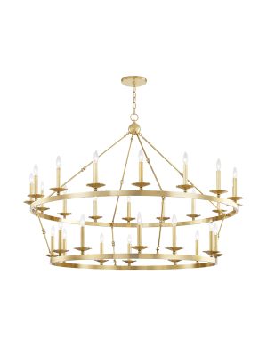 Hudson Valley Lighting Allendale 28-bulb Chandelier - Aged Brass