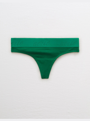 Aerie Cotton Logo Thong Underwear