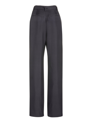 Silk Twill High-waisted Pants