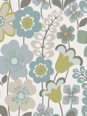 Piper Floral Wallpaper In Green From The Bluebell Collection By Brewster Home Fashions