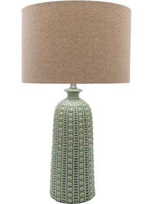 Nelson Table Lamp Camel/dark Green/sage