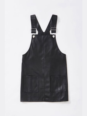 Girls Faux Leather Overall Dress (kids)