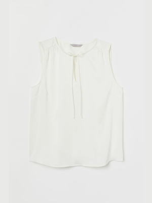 H&m+ Tie-front Satin Blouse