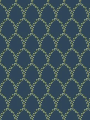 Laurel Wallpaper In Navy From The Rifle Paper Co. Collection By York Wallcoverings