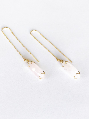 Sanctuary Project Rose Quartz Threader Drop Earrings Gold