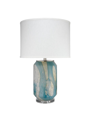 Jamie Young Helen Table Lamp In Pale Blue Glass