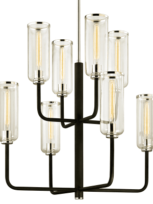 Aeon 8lt Chandelier Carbide Black Polished Nickel