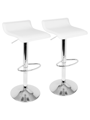 Set Of 2 Ale Contemporary Adjustable Barstool - Lumisource