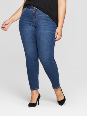 Women's Plus Size Skinny Jeans - Ava & Viv™ Medium Wash