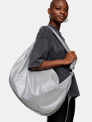 Oversized Nylon Reflective Hobo Bag