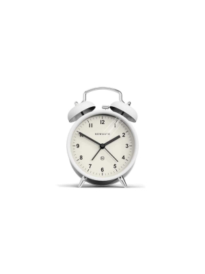 Charlie Bell Alarm Clock In Matte Pebble White