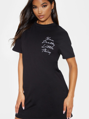 Prettylittlething Black T Shirt Dress