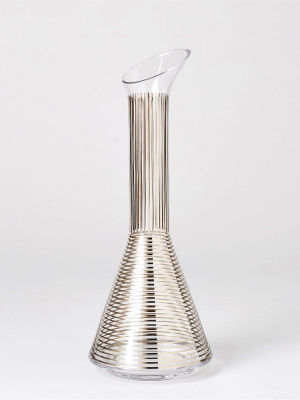 Global Views Platinum Stripe Wine Decanter Cone - Clear