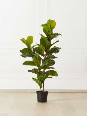 Faux Potted Fiddle Leaf Fig Tree 4'