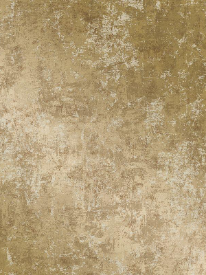 Distressed Gold Leaf Self-adhesive Wallpaper (single Roll) By Tempaper