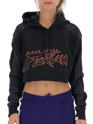 Adidas Originals X Fiorucci Logo Embroidered Cropped Hoodie