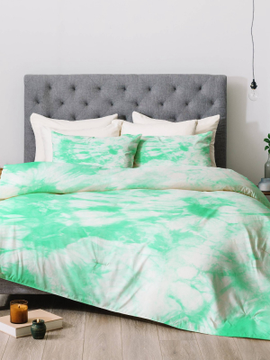 Amy Sia Tie Dye 3 Mint Comforter Set - Deny Designs