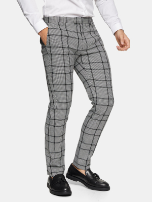 Black Houndstooth Skinny Pants