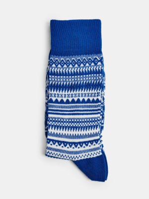 Christmas Navy Sports Jacquard Socks