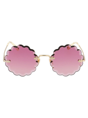 Chloé Eyewear Round Scalloped Frame Sunglasses