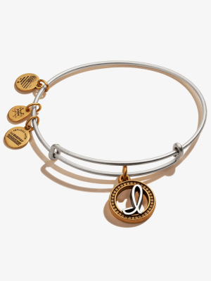 Initial I Charm Bangle, Two-tone