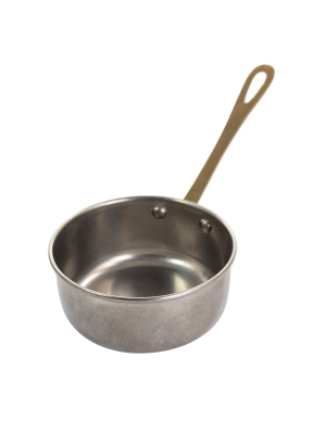 Gibson Home Normandie 3.9 Inch Stainless Steel Mini Saucepan In Silver And Gold