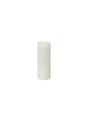 Melrose 7" Prelit Led Simplux Wax Flameless Pillar Candle With Moving Flame - White