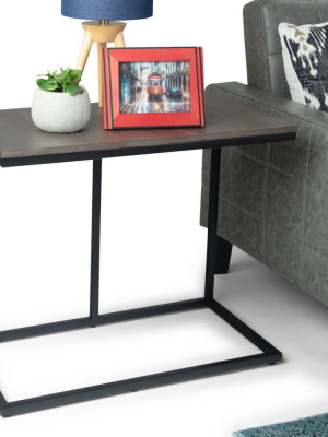 28" Hubbard Wide C Side Table Warm Gray - Wyndenhall