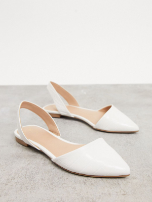 Call It Spring Vegan Pippen Sling-back Flats In White