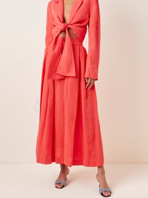Tulay Tencel And Linen-blend Midi Skirt