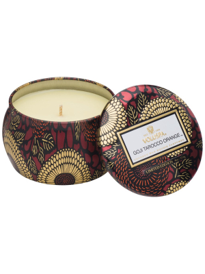 Petite Decorative Tin Candle In Goji Tarocco Orange