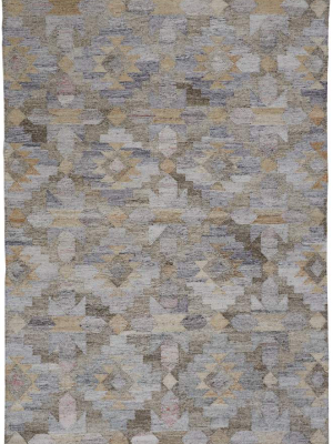 Feizy Beckett Eco Friendly Bohemian Ornamental Rug - Blue & Brown - Available In 6 Sizes