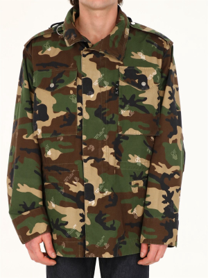 Off-white Camouflage Print Hooded Jacket