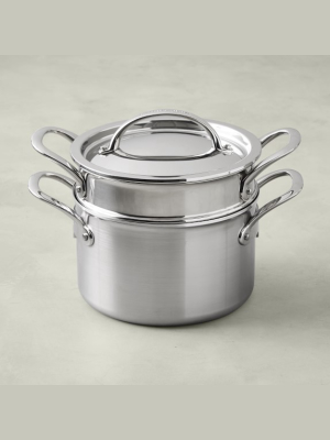 Williams Sonoma Signature Thermo-clad™ Brushed Stainless-steel Steamer Set, 4-qt.