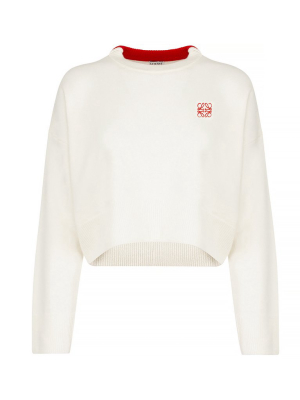 Loewe Anagram Embroidered Cropped Sweater