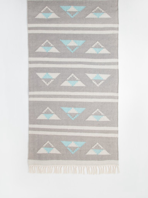 Triangle Flat Weave Cotton Rug