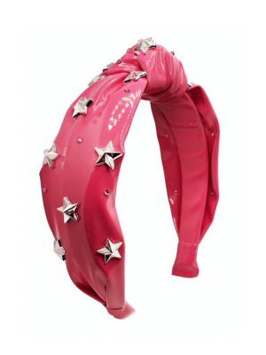 Bright Pink Patent 3d Knot Headband