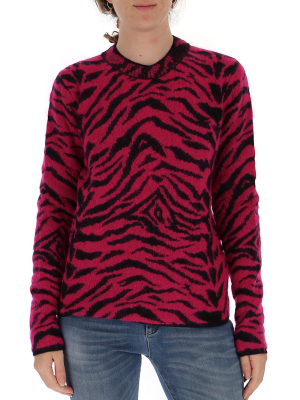 Saint Laurent Zebra Jacquard Sweater